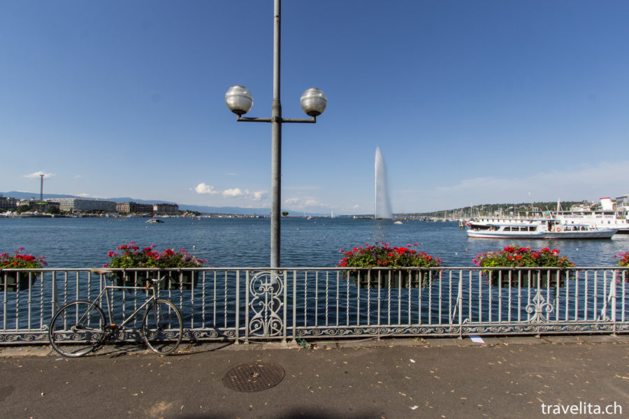 Le Grand Bleu in Geneva – nasty fountain, beautiful lake