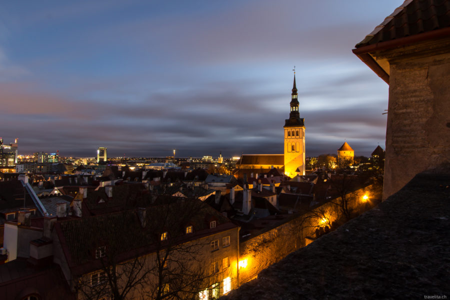 Tallinn in a blue dress
