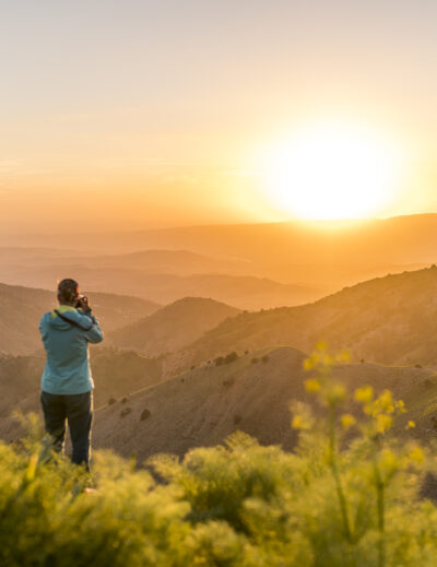 Sonnenuntergang bei Trekking in Usbekistan