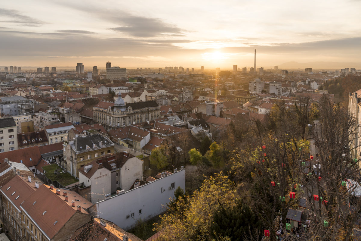 Sonnenuntergang in Zagreb
