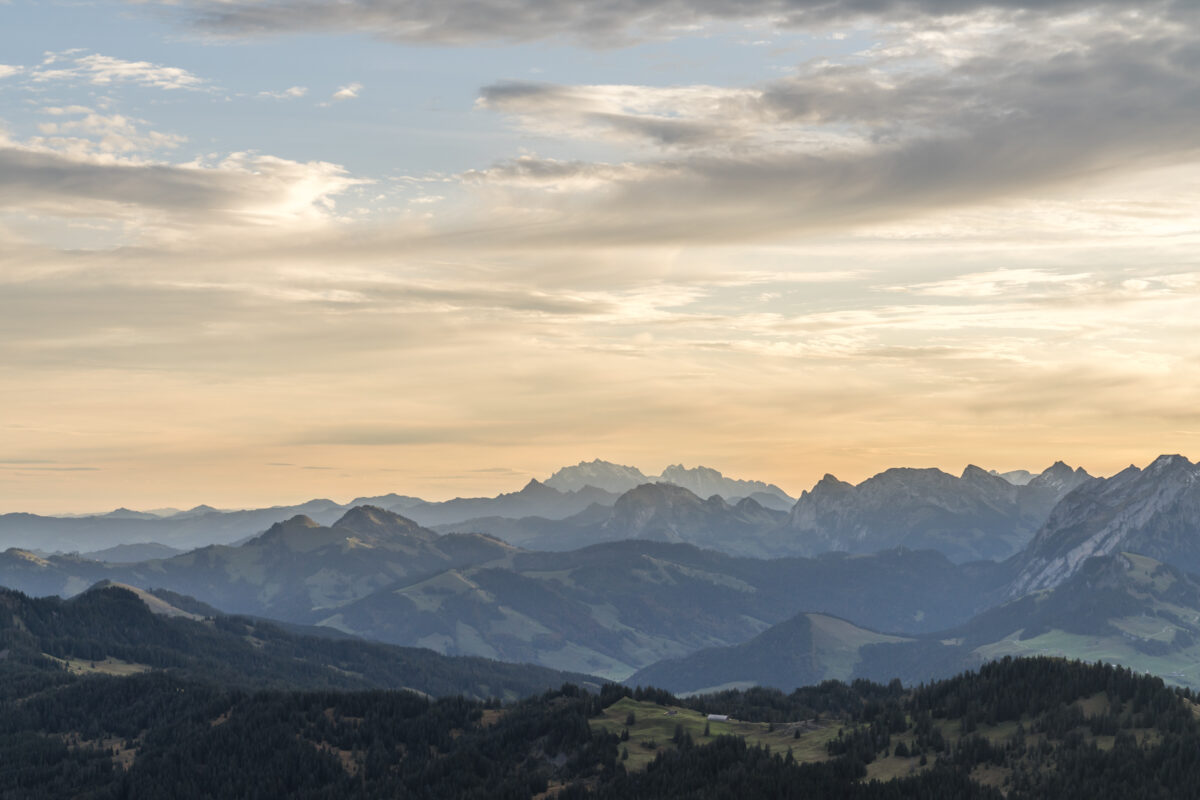 Panorama Mythen Sonnenaufgang