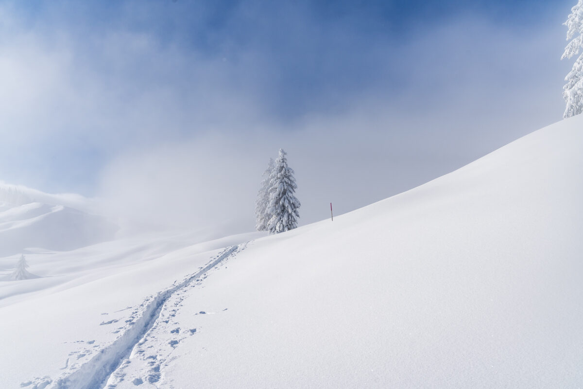Aufstieg zur Banegg im Winter