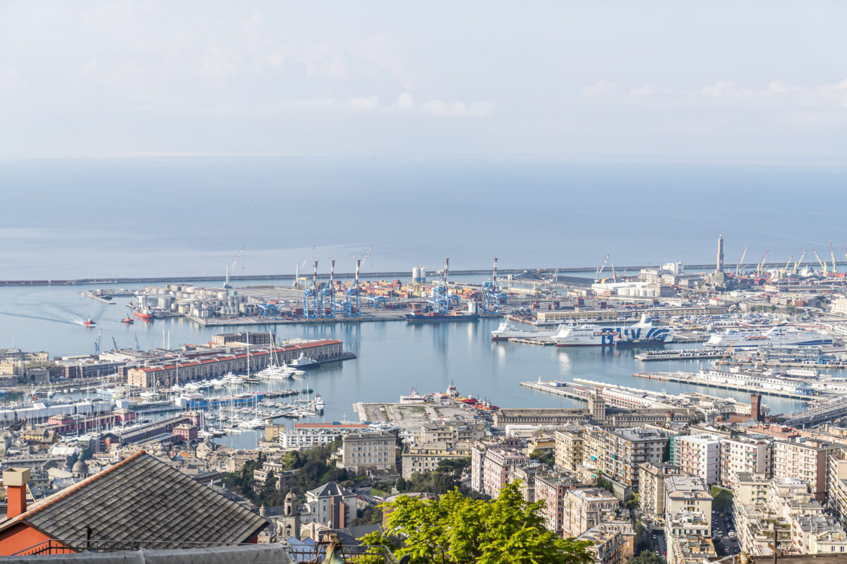 View of the port of Genoa