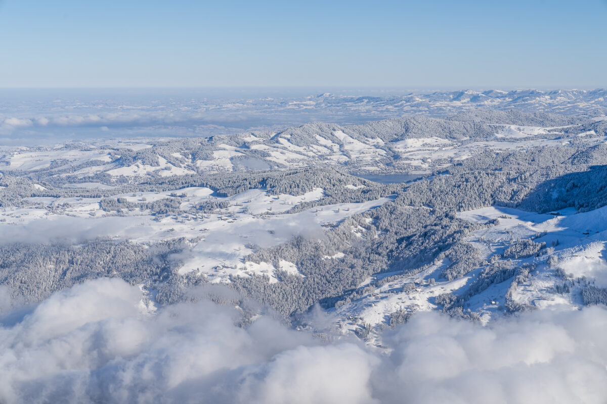 Winter panorama on the Rigi Kulm