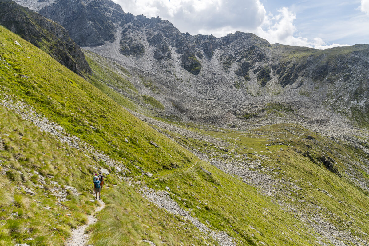 Descent on the Alpine Passes Trail into Val d'Entremont
