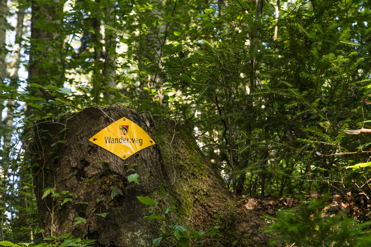 Berner hiking trail signpost