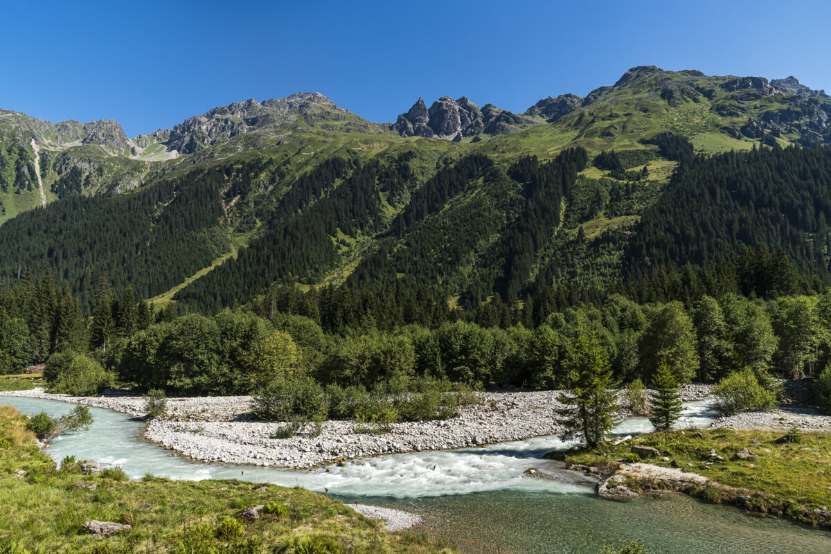 Confluence of Rivers in Vereina Valley