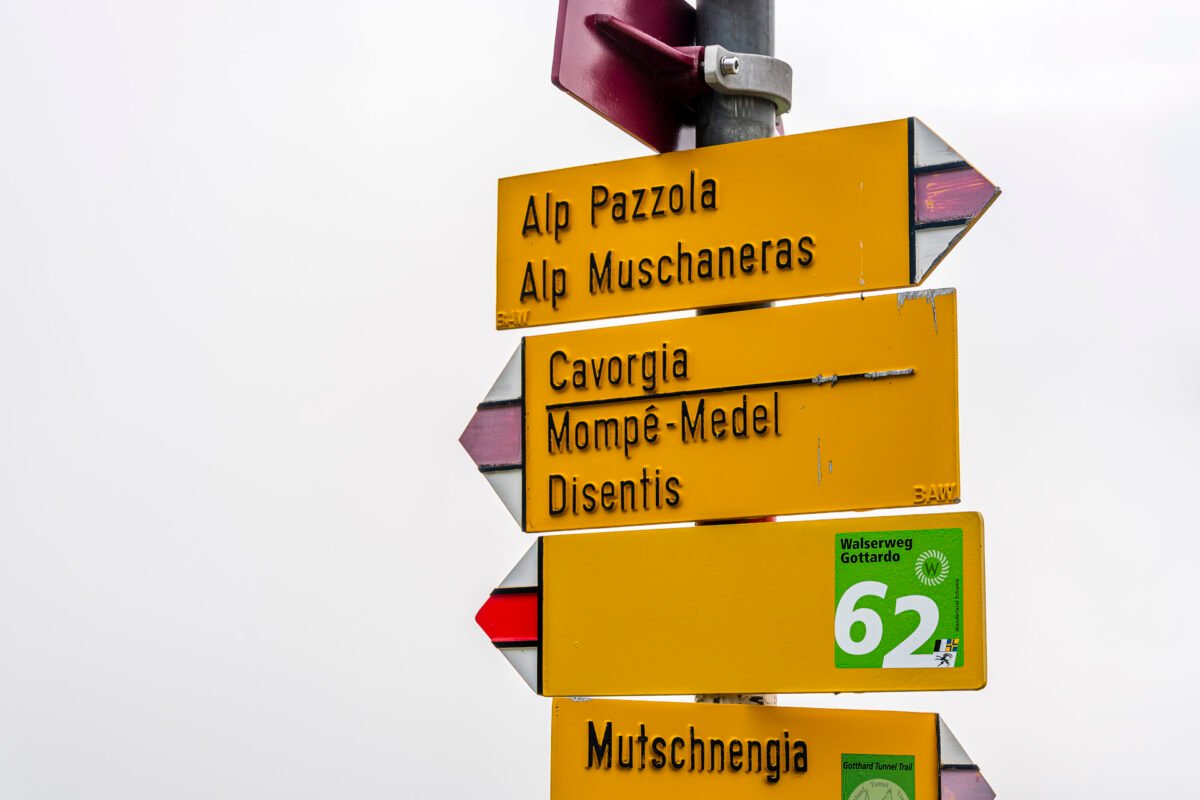Trail marker Walserweg Gottardo