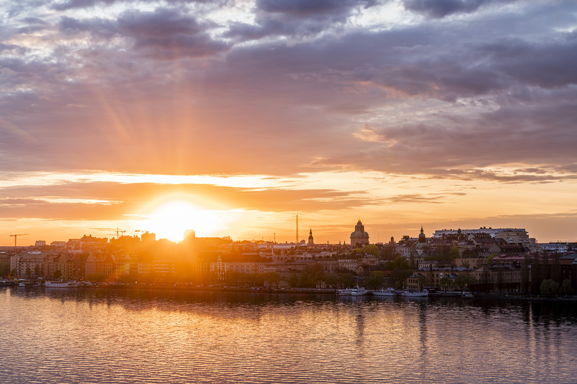 Coucher de soleil sur Stockholm