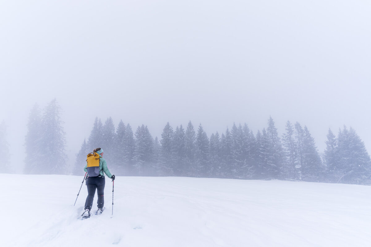 Snowshoeing on Alp Sellamatt