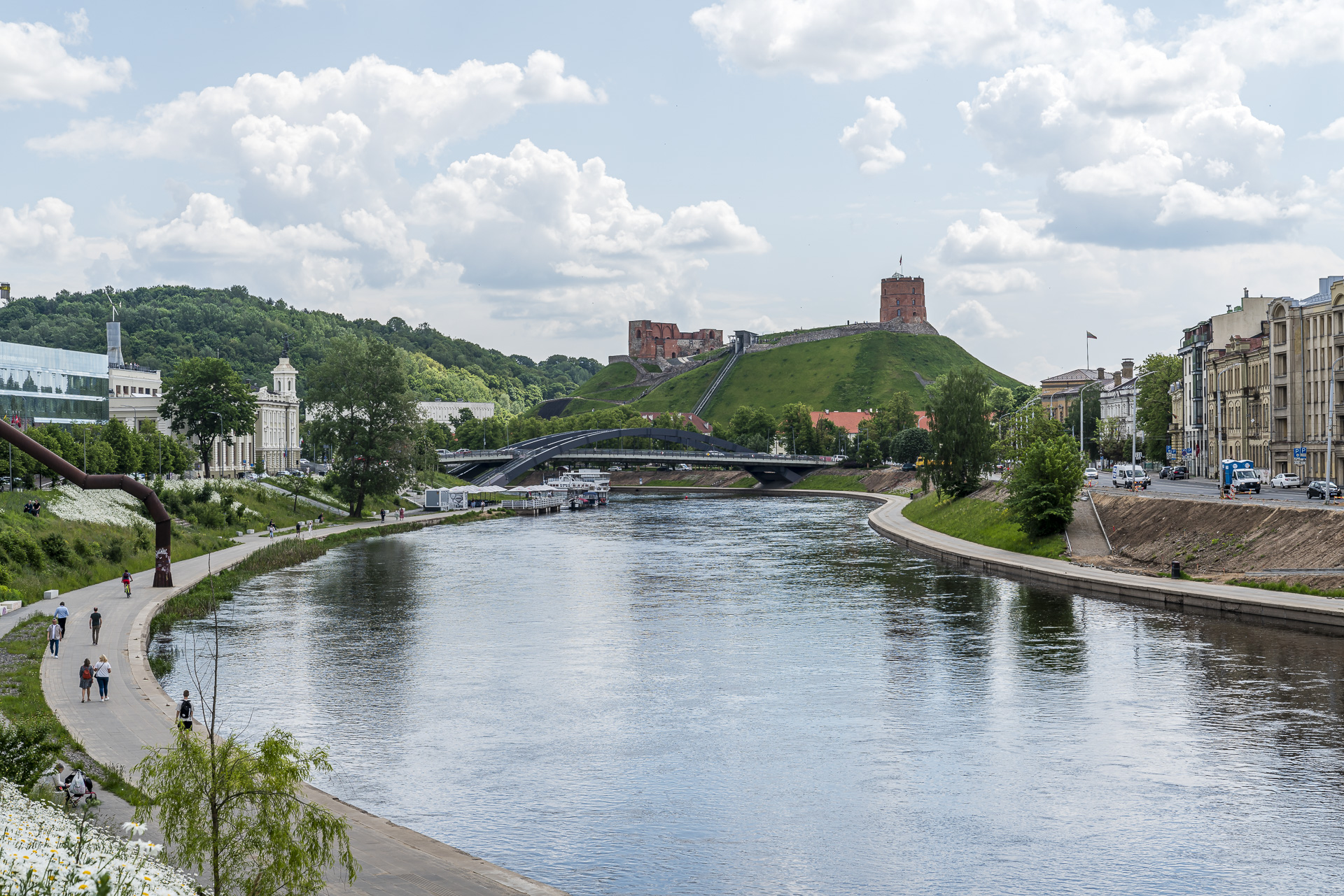 Gediminas Tower in Vilnius as seen from the Neris River