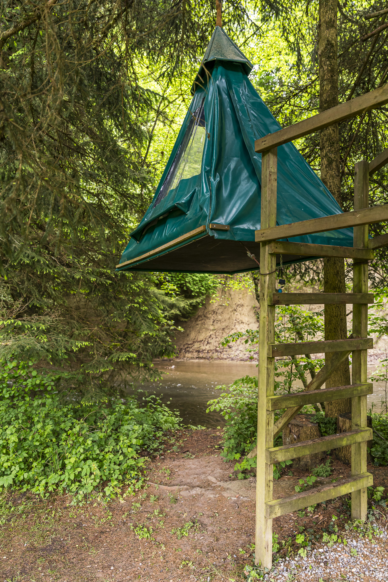 Access to the tree bivouac
