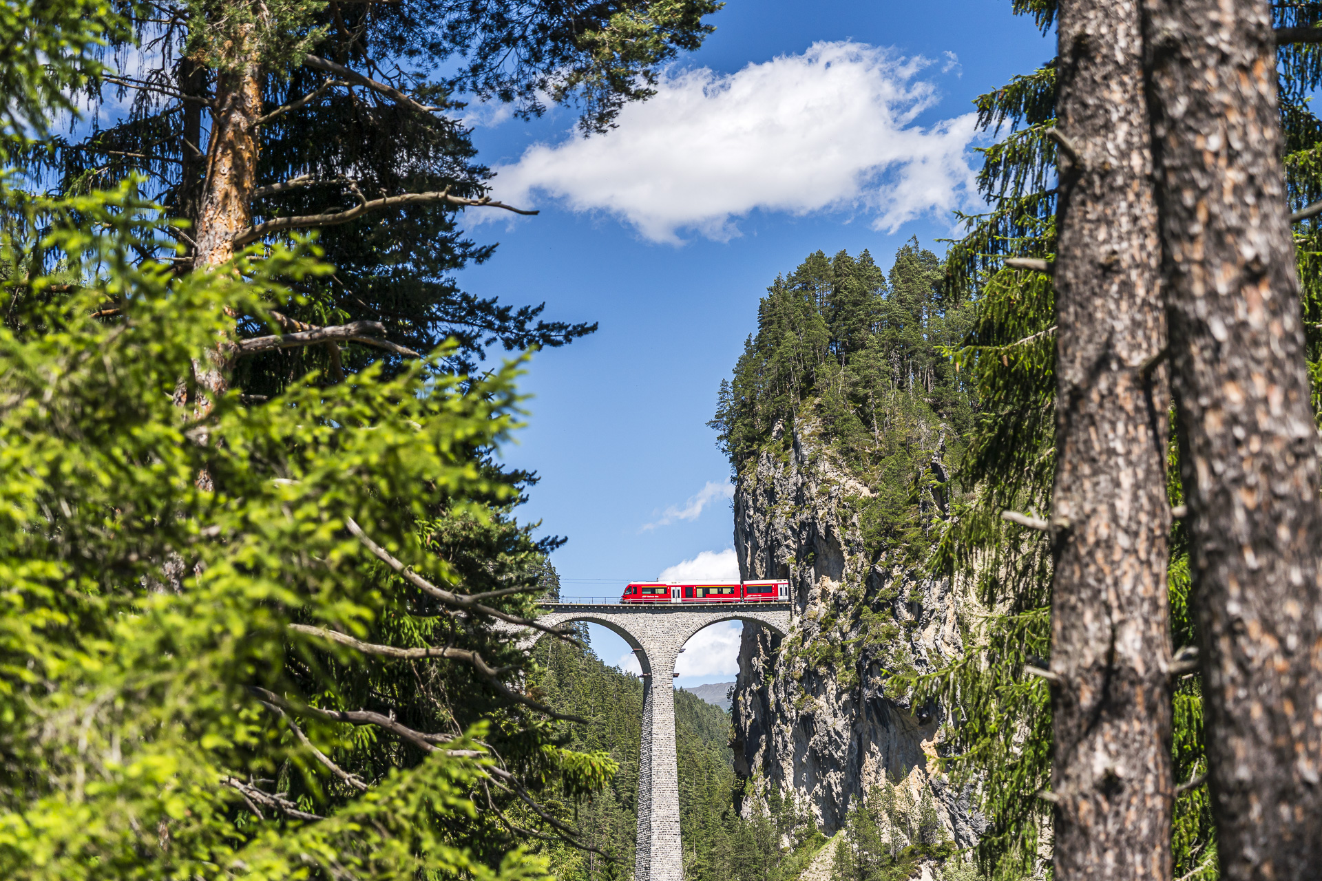 Landwasserviadukt mit Zug