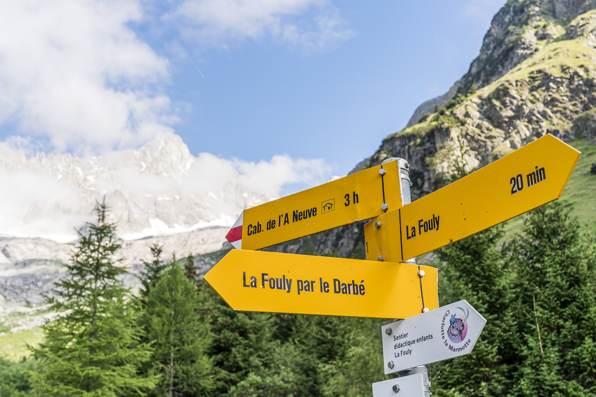 Signpost to Cabane de l'A Neuve