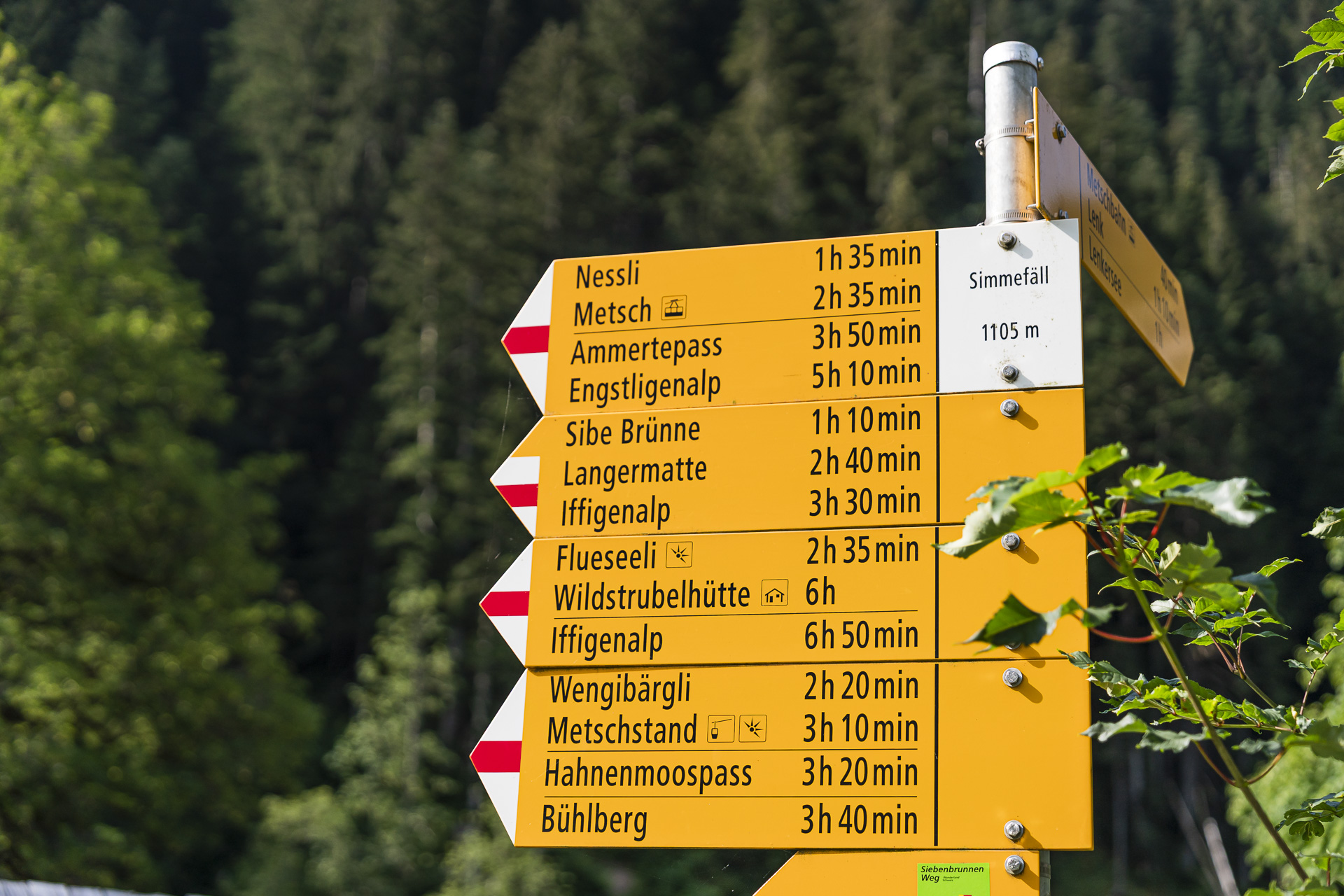 Simmen Falls signpost